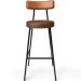 Banqueta Alta Bar Cozinha Sala De Jantar Milão L02 Couríssimo Camel Marrom - Lyam Decor