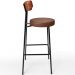 Banqueta Alta Bar Cozinha Sala De Jantar Milão L02 Couríssimo Camel Marrom - Lyam Decor