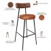 Banqueta Alta Bar Cozinha Sala De Jantar Milão L02 Couríssimo Marrom Camel - Lyam Decor