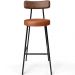 Banqueta Alta Bar Cozinha Sala De Jantar Milão L02 Couríssimo Marrom Camel - Lyam Decor