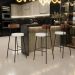 Banqueta Alta Bar Cozinha Sala De Jantar Milão L02 Couríssimo Marrom Linho Champagne - Lyam Decor