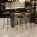 Banqueta Alta Bar Cozinha Sala De Jantar Milão L02 Couríssimo Marrom Preto - Lyam Decor
