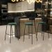 Banqueta Alta Bar Cozinha Sala De Jantar Milão L02 Couríssimo Preto Facto Verde Musgo - Lyam Decor