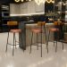Banqueta Alta Bar Cozinha Sala De Jantar Milão L02 Couríssimo Whisky Camel - Lyam Decor