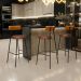 Banqueta Alta Bar Cozinha Sala De Jantar Milão L02 Couríssimo Whisky Marrom - Lyam Decor