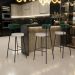 Banqueta Alta Bar Cozinha Sala De Jantar Milão L02 Facto Verde Linho Bege - Lyam Decor