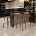 Banqueta Alta Bar Cozinha Sala De Jantar Milão L02 Facto Verde Musgo Couríssimo Marrom - Lyam Decor