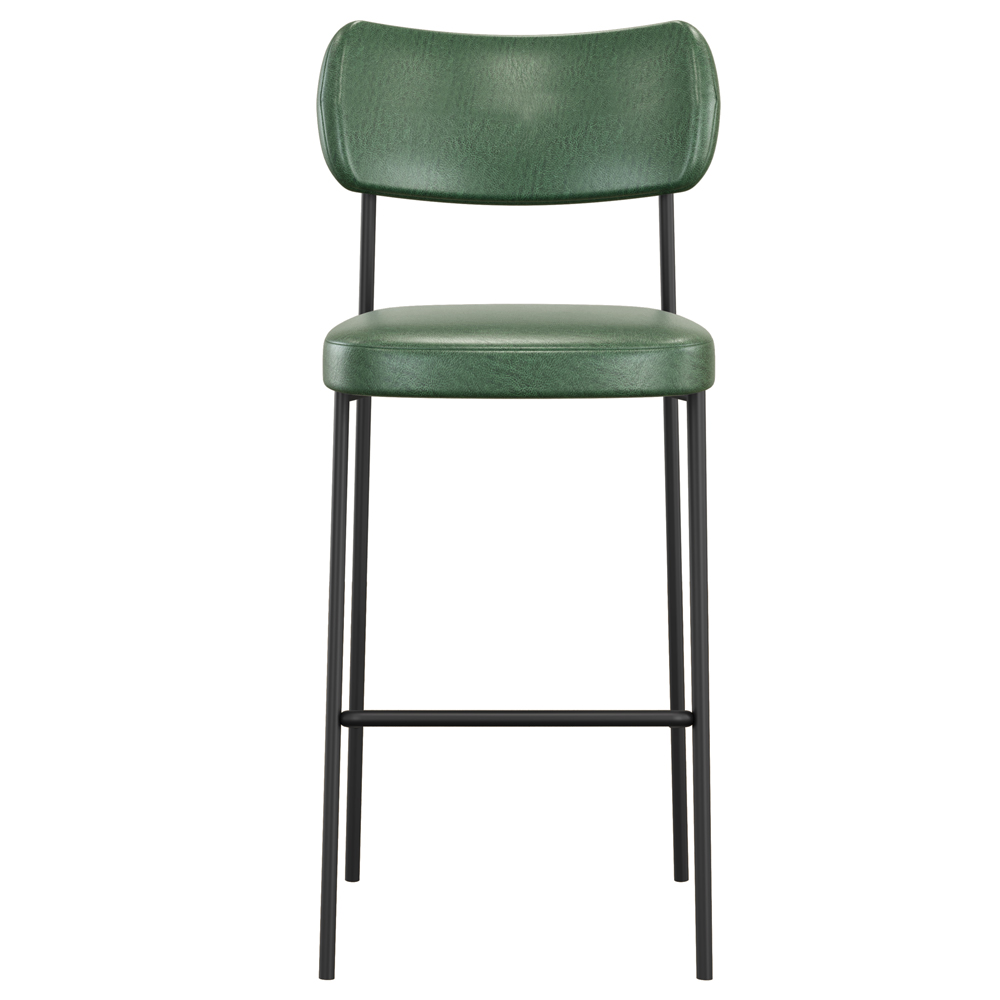 Banqueta Alta Bar Cozinha Sala De Jantar Preto Elira L02 Couríssimo Verde - Lyam Decor