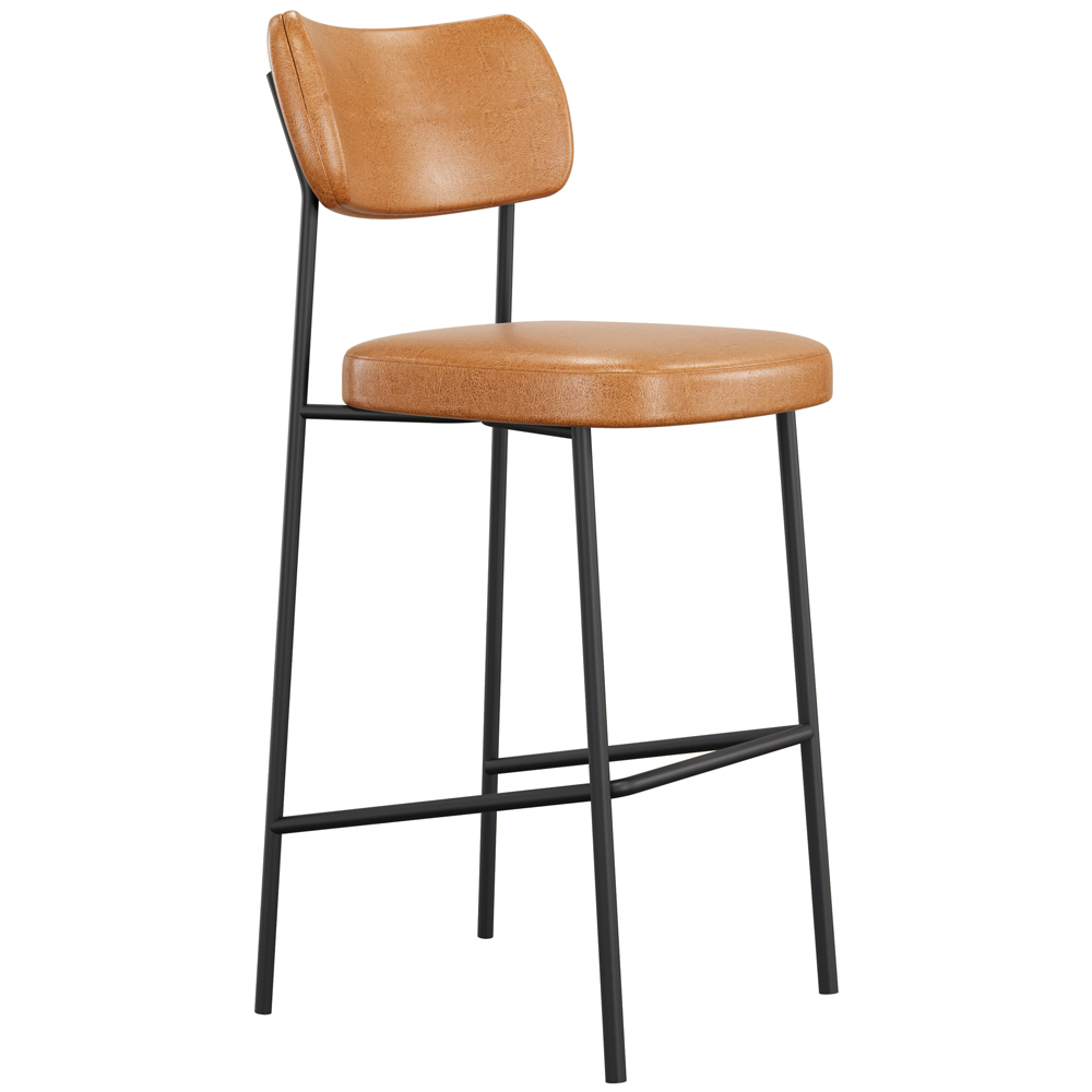 Banqueta Alta Bar Cozinha Sala De Jantar Preto Elira L02 Couríssimo Whisky - Lyam Decor
