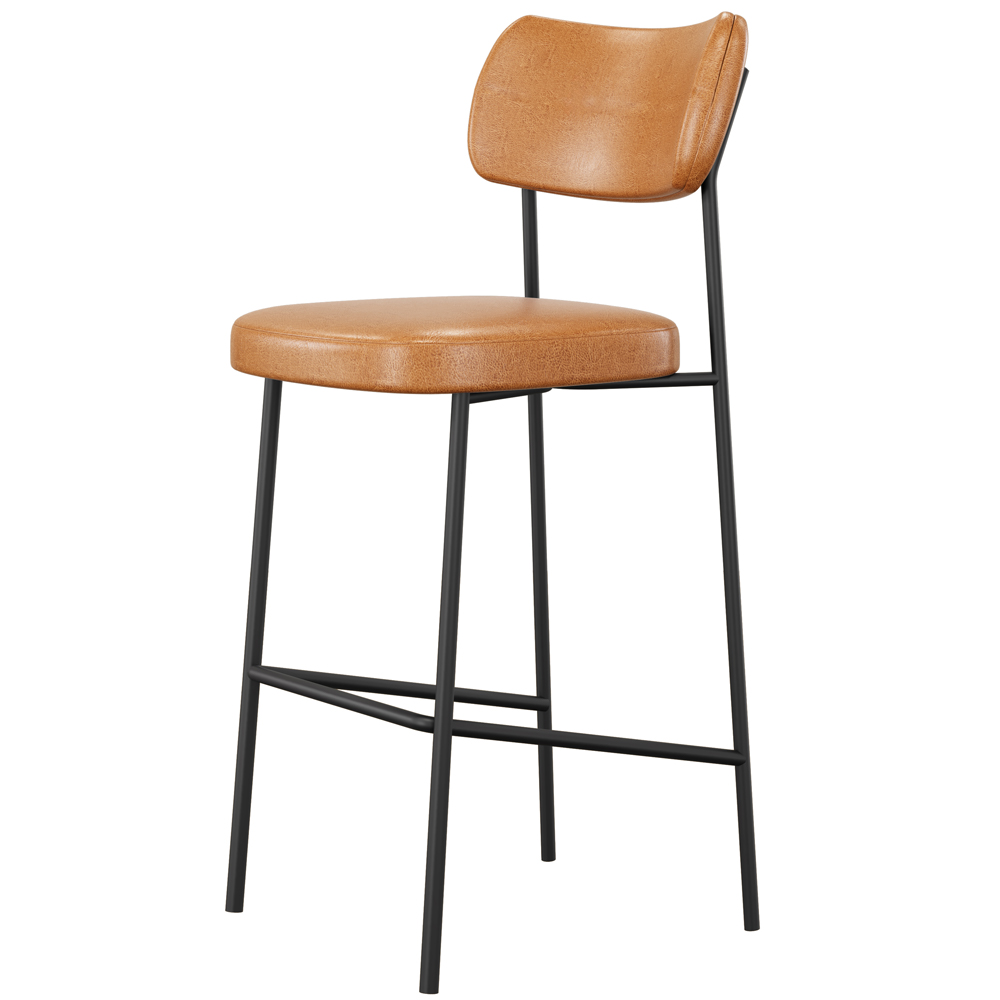 Banqueta Alta Bar Cozinha Sala De Jantar Preto Elira L02 Couríssimo Whisky - Lyam Decor