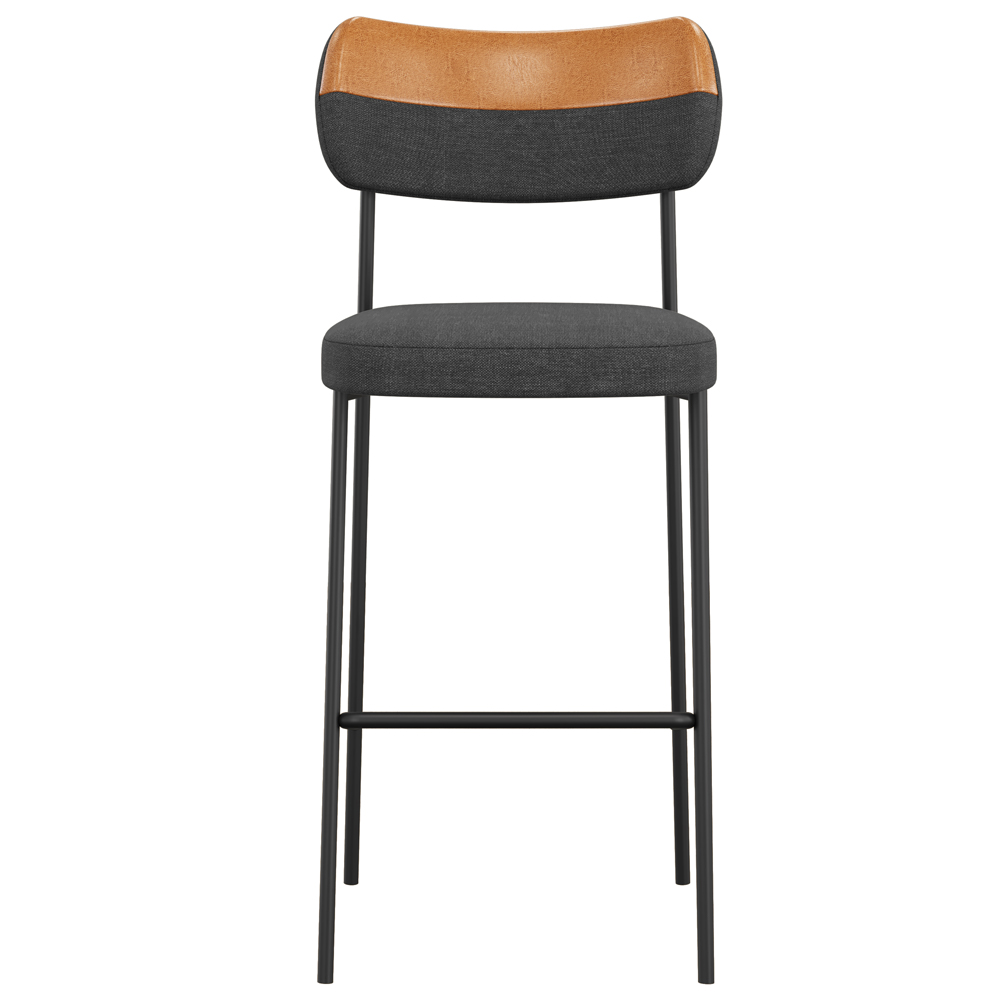 Banqueta Alta Bar Cozinha Sala De Jantar Whisky Elira L02 Couríssimo Whisky Linho Chumbo - Lyam Decor