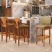Banqueta Alta Bar Cozinha Sala Jantar Fixa Betta L02 Imbuia Couríssimo Casco Fendi - Lyam Decor