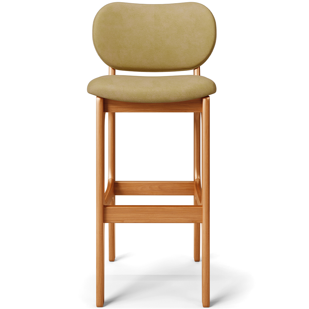 Banqueta Alta Bar Cozinha Sala Jantar Fixa Betta L02 Imbuia Couríssimo Casco Fendi - Lyam Decor