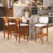 Banqueta Alta Bar Cozinha Sala Jantar Fixa Betta L02 Imbuia Facto Branco - Lyam Decor