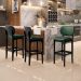 Banqueta Alta Bar Cozinha Sala Jantar Fixa Betta L02 Preto Facto Verde Musgo - Lyam Decor