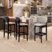 Banqueta Alta Bar Cozinha Sala Jantar Fixa Betta L02 Preto Linho Bege - Lyam Decor