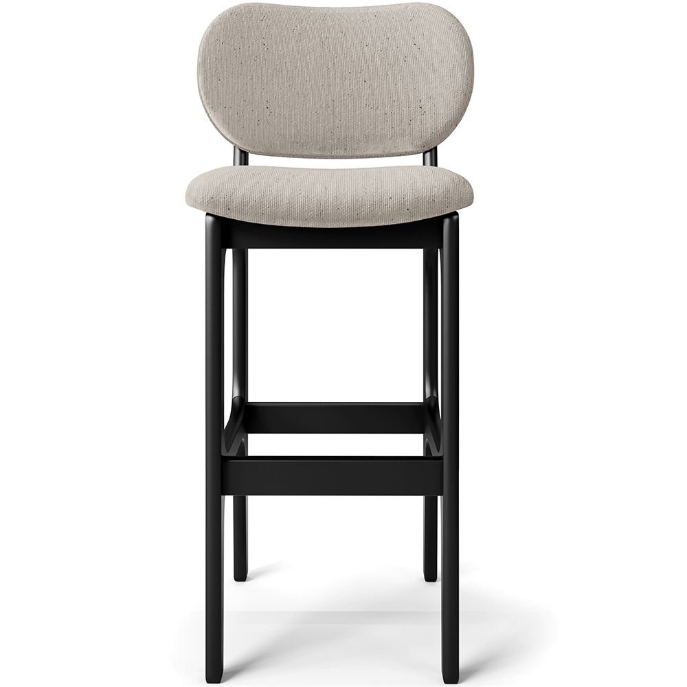 Banqueta Alta Bar Cozinha Sala Jantar Fixa Betta L02 Preto Linho Bege - Lyam Decor