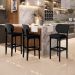 Banqueta Alta Bar Cozinha Sala Jantar Fixa Betta L02 Preto Linho Chumbo - Lyam Decor