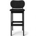 Banqueta Alta Bar Cozinha Sala Jantar Fixa Betta L02 Preto Linho Chumbo - Lyam Decor
