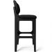 Banqueta Alta Bar Cozinha Sala Jantar Fixa Betta L02 Preto Linho Chumbo - Lyam Decor