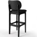 Banqueta Alta Bar Cozinha Sala Jantar Fixa Betta L02 Preto Linho Chumbo - Lyam Decor