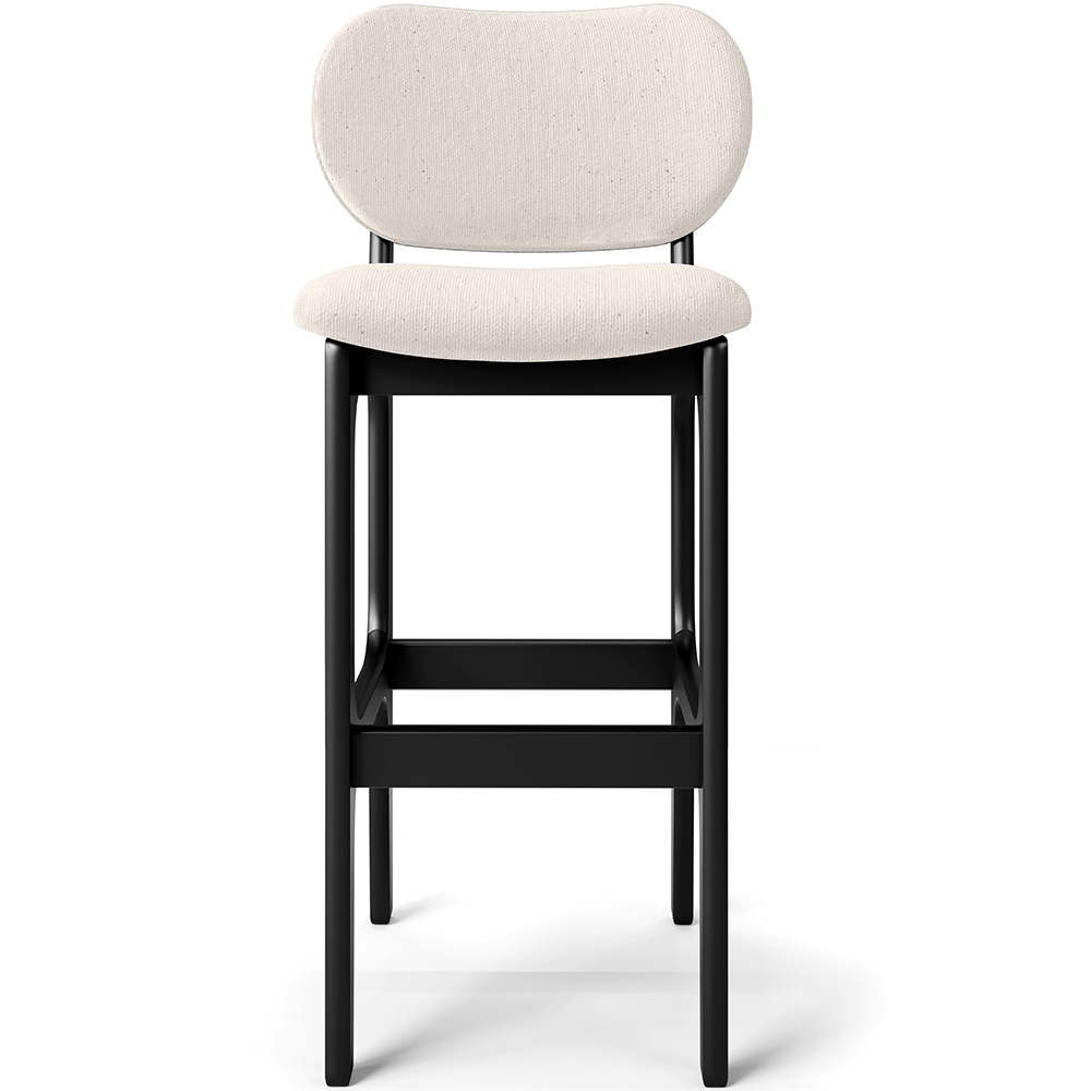 Banqueta Alta Bar Cozinha Sala Jantar Fixa Betta L02 Preto Linho Cru - Lyam Decor