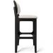 Banqueta Alta Bar Cozinha Sala Jantar Fixa Betta L02 Preto Linho Cru - Lyam Decor