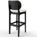 Banqueta Alta Bar Cozinha Sala Jantar Fixa Betta L02 Preto Linho Cru - Lyam Decor
