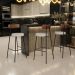 Banqueta Alta Cozinha Bar Sala De Jantar Milão L02 Couríssimo Marrom Linho Bege - Lyam Decor