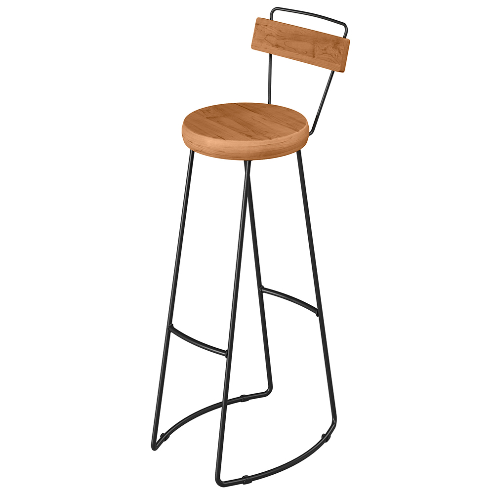Banqueta Alta Cozinha Sala De Jantar Estrutura Em Aço Mahal D01 Peroba Rosa - Lyam Decor
