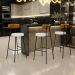 Banqueta Alta Cozinha Sala De Jantar Milão L02 Couríssimo Whisky Linho Champagne - Lyam Decor