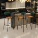 Banqueta Alta Cozinha Sala De Jantar Milão L02 Facto Verde Musgo Couríssimo Whisky - Lyam Decor