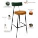 Banqueta Alta Cozinha Sala De Jantar Milão L02 Facto Verde Musgo Couríssimo Whisky - Lyam Decor