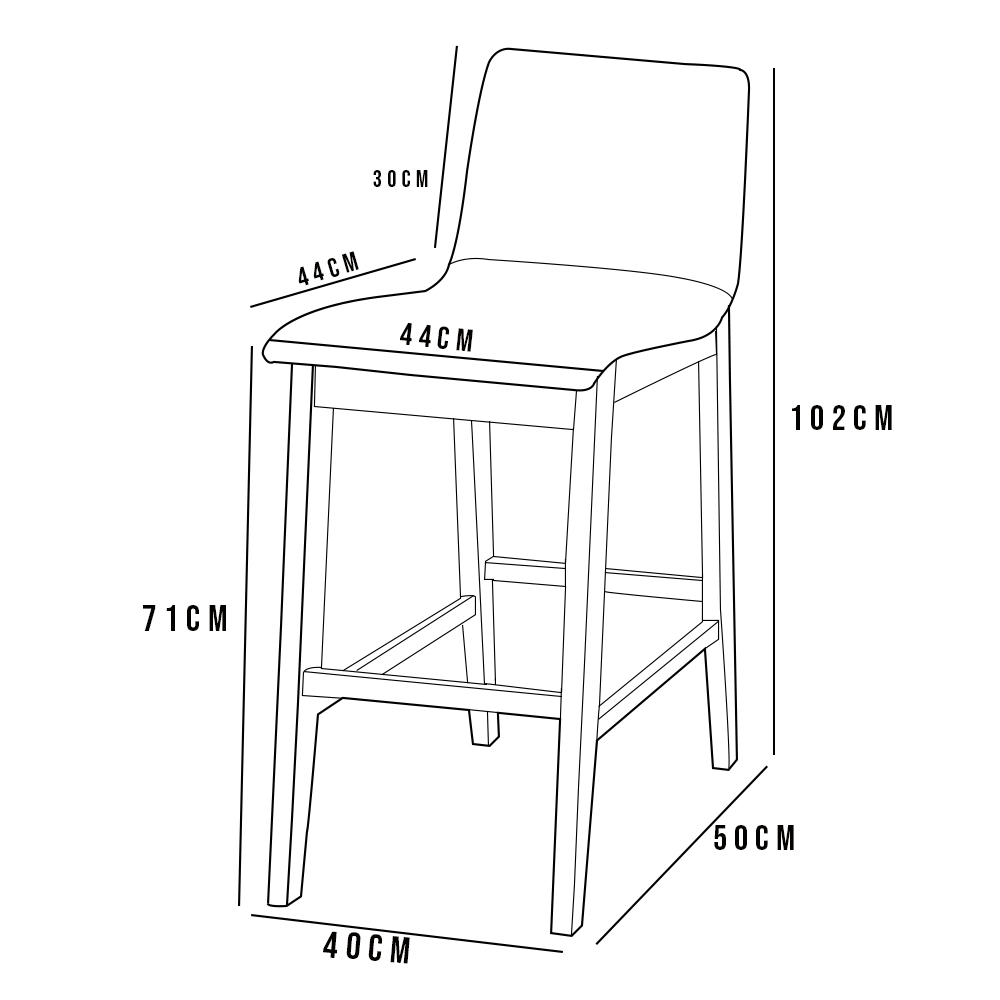 Banqueta Alta Estofada Para Cozinha Sala De Jantar Base Fixa Elis B05 Facto Bege - Lyam Decor