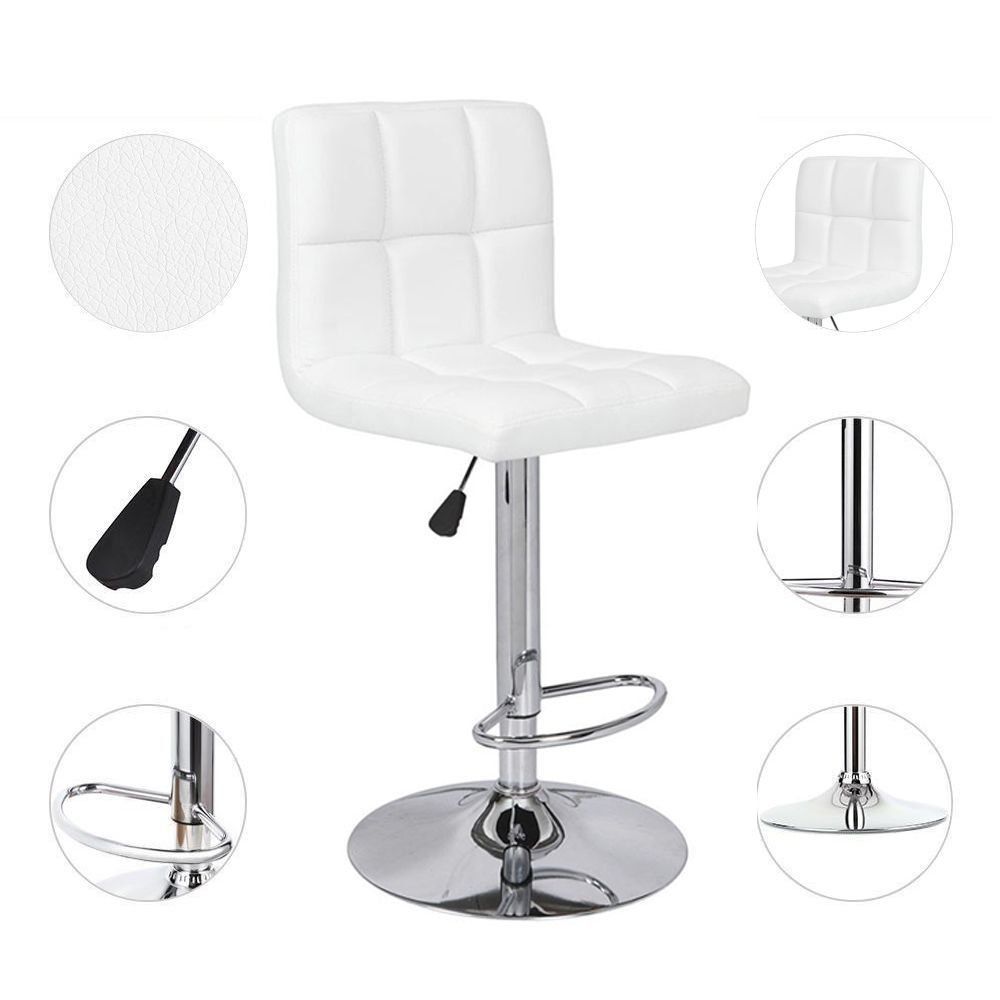 Banqueta Alta Estofada Para Cozinha Vox F03 Branco - Lyam Decor