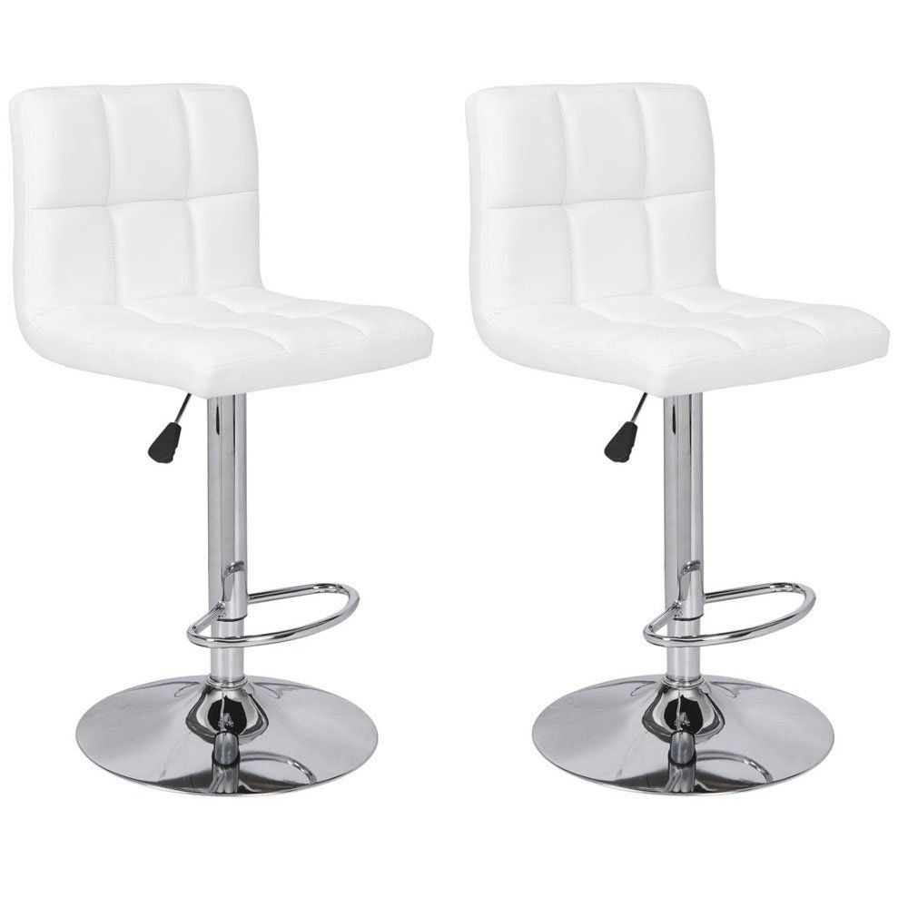 Banqueta Alta Estofada Para Cozinha Vox F03 Branco - Lyam Decor