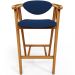 Banqueta Alta Para Cozinha Bancada Bar Sala de Jantar Fixa Cecília L02 Suede Azul Marinho - Lyam