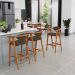 Banqueta Alta Para Cozinha Bancada Bar Sala de Jantar Fixa Cecília L02 Suede Marrom - Lyam