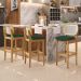 Banqueta Alta Para Cozinha Bancada Sala Tela Betta Fixa L02 Suede Verde Musgo - Lyam
