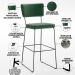 Banqueta Alta Para Cozinha E Sala Jantar Base Em Aço Fixa Allana L02 Facto Verde Musgo - Lyam Decor