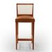 Banqueta Alta Para Cozinha Encosto em Tela Branco Zion L02 Couríssimo Camel - Lyam Decor