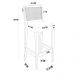 Banqueta Alta Para Cozinha Encosto em Tela Branco Zion L02 Couríssimo Camel - Lyam Decor