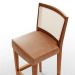 Banqueta Alta Para Cozinha Encosto em Tela Branco Zion L02 Couríssimo Camel - Lyam Decor