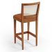 Banqueta Alta Para Cozinha Encosto em Tela Branco Zion L02 Couríssimo Camel - Lyam Decor