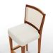 Banqueta Alta Para Cozinha Encosto em Tela Branco Zion L02 Linho Champagne - Lyam Decor