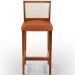 Banqueta Alta Para Cozinha Encosto em Tela Branco Zion L02 Tecido Terracota - Lyam Decor