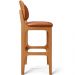 Banqueta Alta Para Cozinha Madeira Fixa Betta L02 Imbuia Couríssimo Camel - Lyam Decor