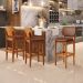 Banqueta Alta Para Cozinha Madeira Fixa Betta L02 Imbuia Couríssimo Marrom - Lyam Decor