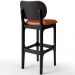Banqueta Alta Para Cozinha Madeira Fixa Betta L02 Preto Couríssimo Camel - Lyam Decor