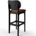 Banqueta Alta Para Cozinha Madeira Fixa Betta L02 Preto Couríssimo Marrom - Lyam Decor